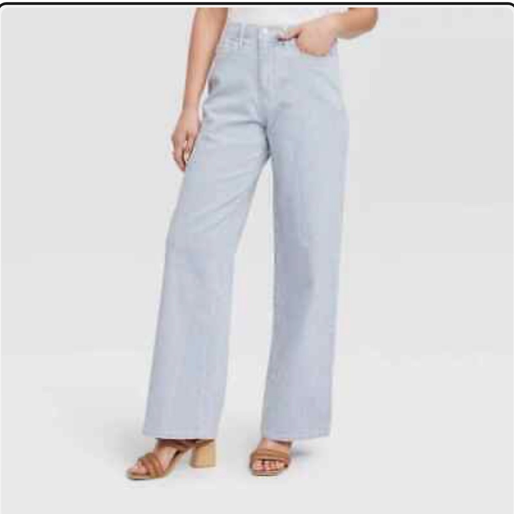 Universal Thread Railroad Jeans Blue High-Rise Wide-Leg Jeans